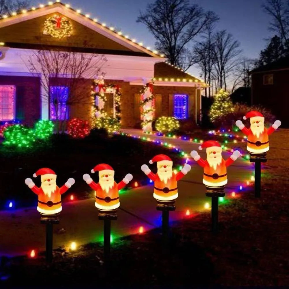 5PCS Solar Garden Stake Lights Outdoor Waterproof, LED Pathway Lawn Lamp Auto On/Off, Christmas Holiday Yard Decor for Walkway