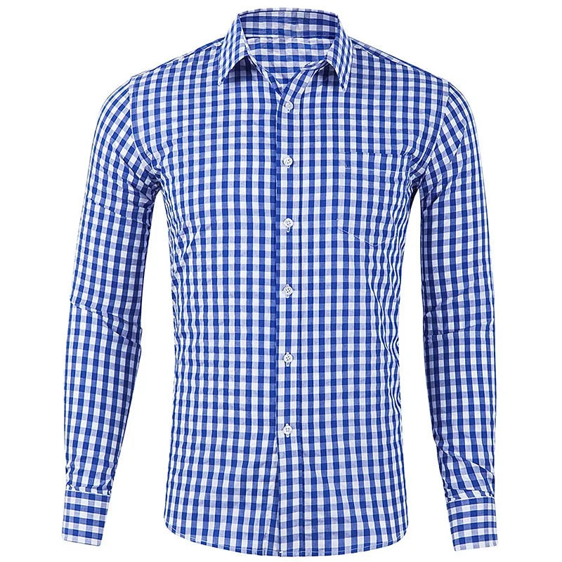 Men's Long Sleeve Shirt Casual Plaid Color Summer 3D Printed Lapel Shirt Summer New  Fashion Casual Men's Clothing Unisex Tops