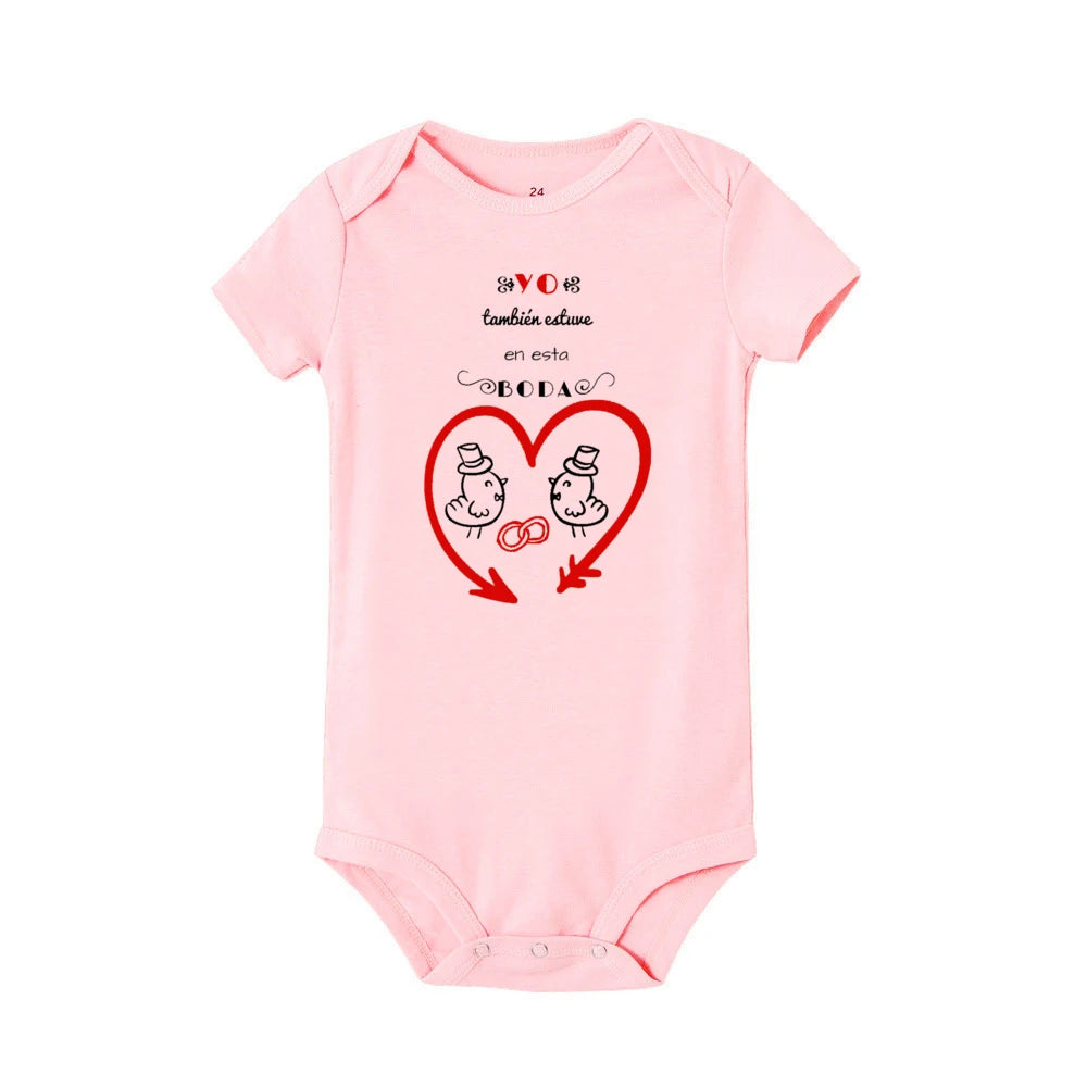 I Was Also At This Wedding Printed Baby Bodysuit Funny Infant Wedding Outfit Newborn Short Sleeve Romper Cute Toddler Jumpsuit