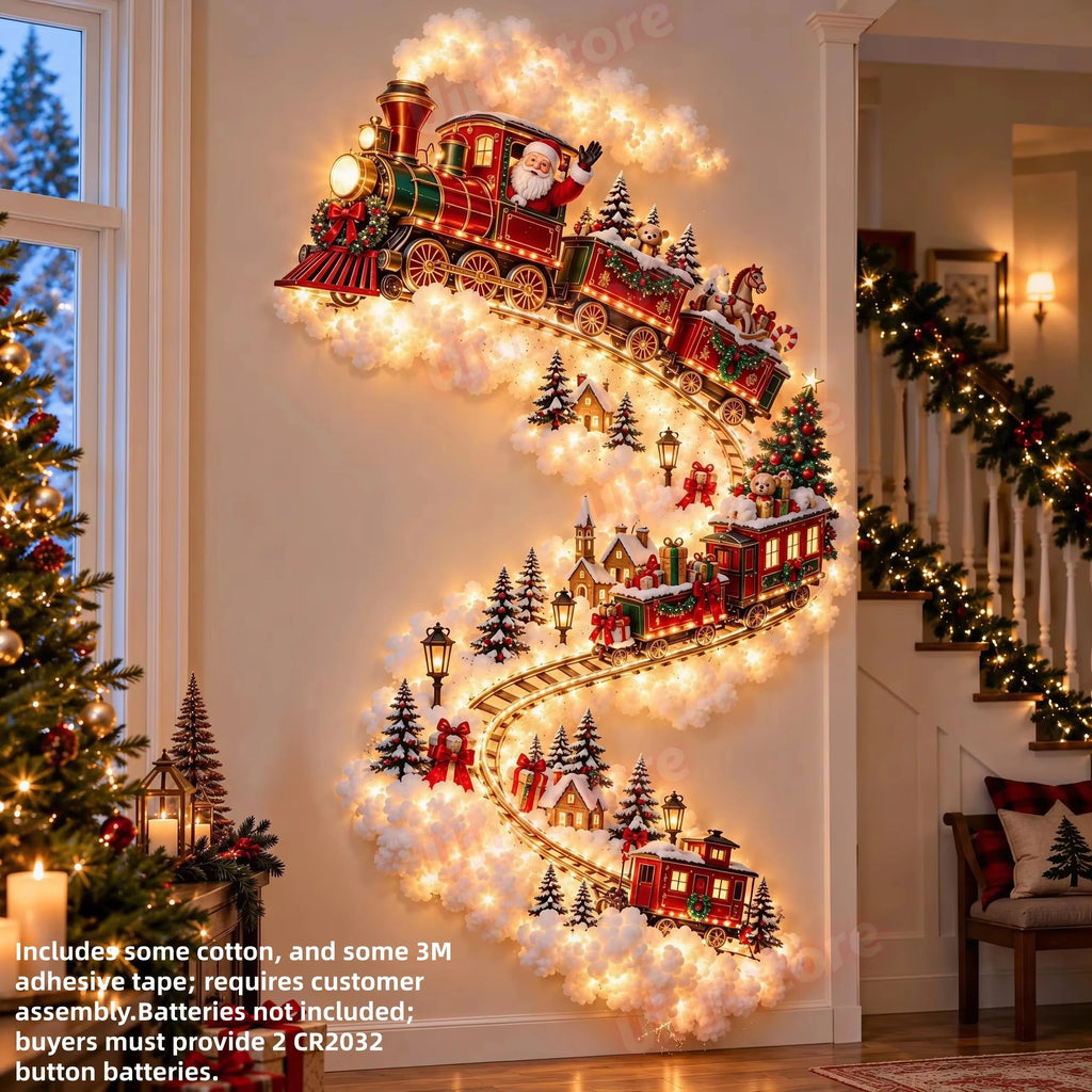 Christmas Magic Trail Wall Light, LED Cascading Holiday Decor,Warm White Glow, Space-Saving Wall Decor, Easy Wall Placement