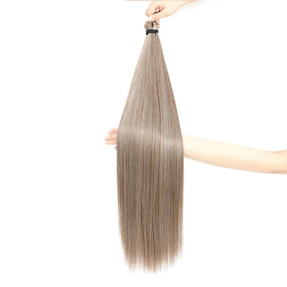 300g 3Pcs/Lot 28Inch Straight Crochet Braids White Blonde 613#Ombre Brown 6# Bio Protein Synthetic Hair Extensions