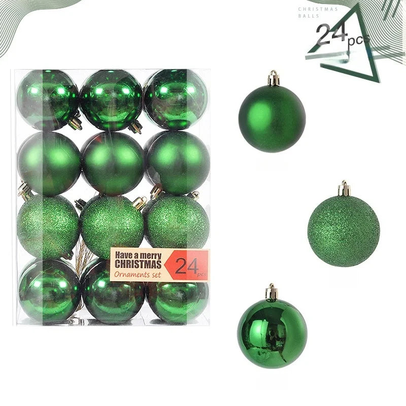 DIY 24PCS 3/4/6CM Christmas Balls Big Ball Christmas Tree Pendant Ornament Party Decor New Year Navidad Christmas Decor Gift