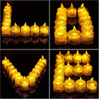 LED Flameless Pillar Candles Realistic Flickering Plastic Candle Night Light for Home Party Wedding Christmas Halloween Decor ﻿