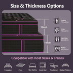 12/14in Hybrid Gel Memory Foam Mattress with Pocket Spring, Medium Firm, Motion Isolation Mattress in a Box