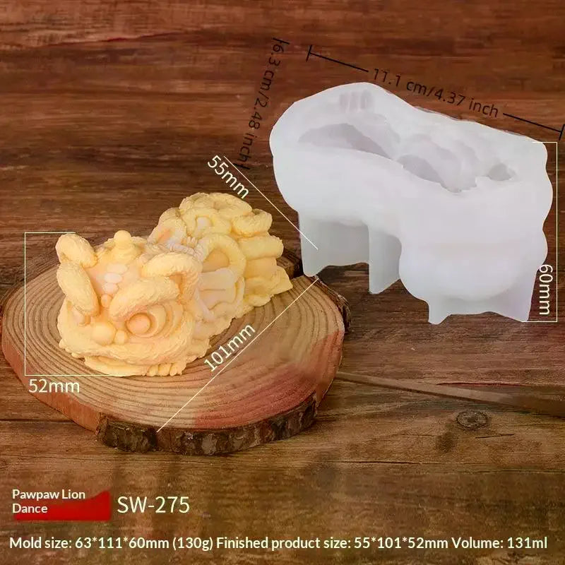 Milk Jelly Silicone Cake Mold 3D Pudding Lion Dance Pig Silicone Mould Home Baking Dessert Decoration Accessories