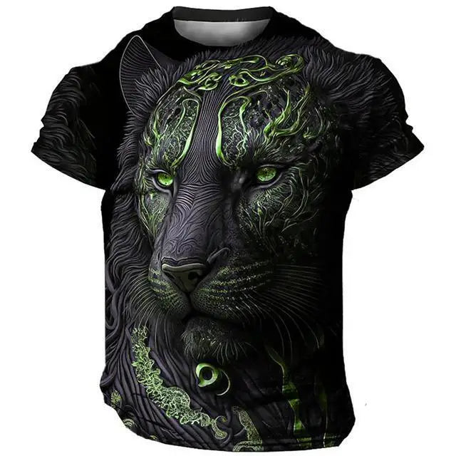 Oversized T Shirt Man 3D Tiger Print Tees Tops Summer Casual Mens Animal Pattern T Shirt Streetwear Quick Dry Fashion Clothes