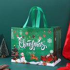 New Year Christmas Non-Woven Fabric Tote Bags Candy Gift Packaging Santa Claus Kid Holiday Happy Year Party Favors Gift Bag 2024