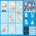 New White Christmas Sticker Santa Claus Christmas Static Sticker Shopping Mall Shop Window Background Decorative Window Sticker