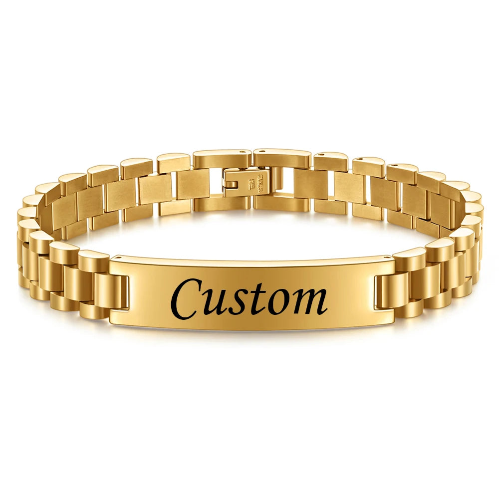 New Fashion Watch Chain 10mm Smooth Titanium Steel Bracelet for Men Customizable Personalized  Male Gentleman Business Gift