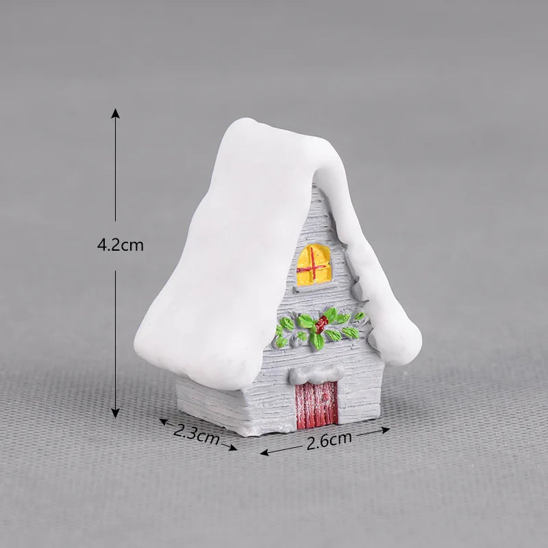 New Christmas Deer Santa Claus Sled Tree Snowman Figurine Doll House Home Decor Miniature Garden Decoration Accessories Modern
