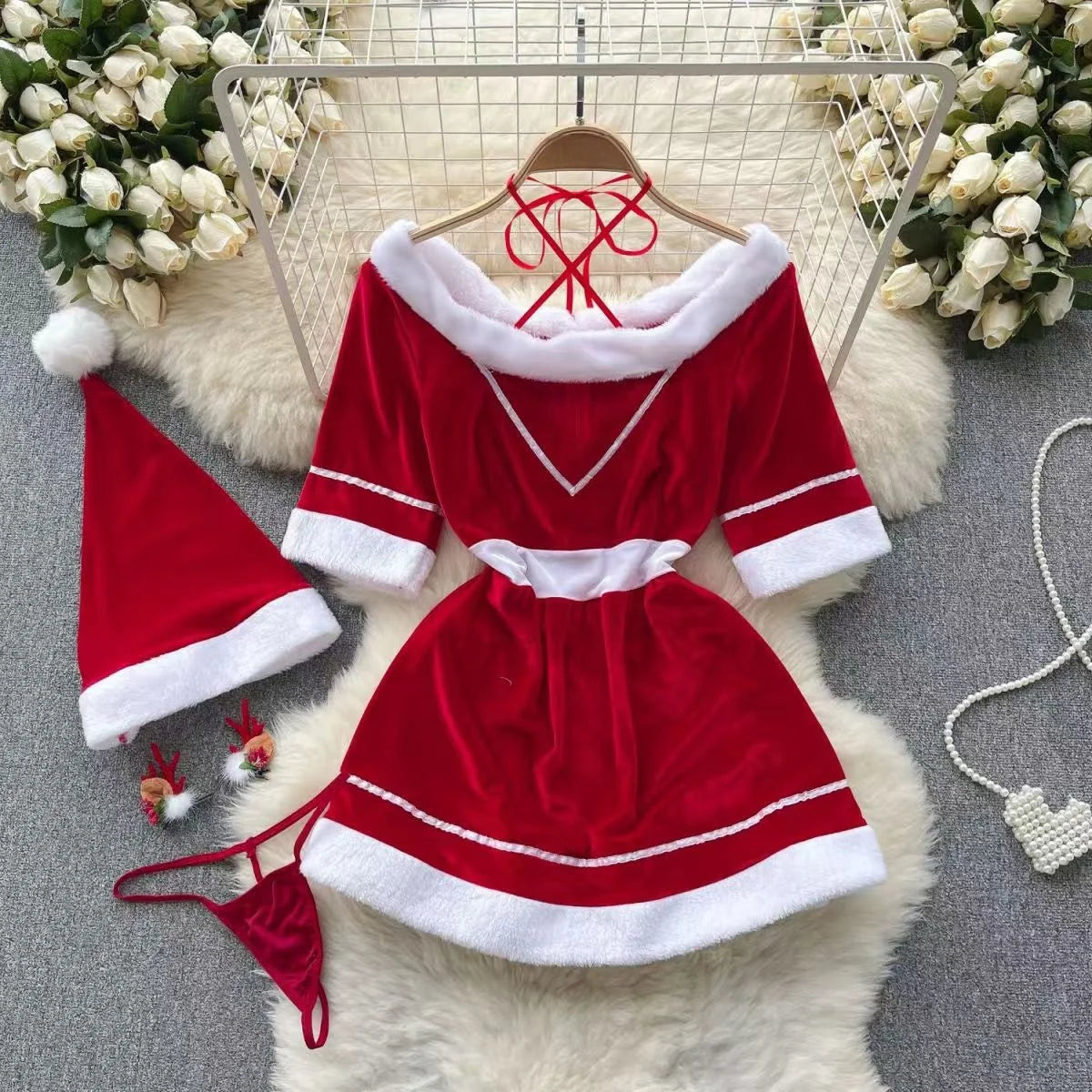 Valentine Party Sleepwear Combination Catsuits Slim Intimate Erotic Mesh Strappy Rompers Women Bodysuits Lingerie Sexy Sets