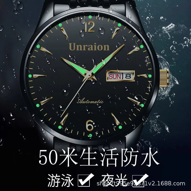 Watch Men's Dual Calendar Waterproof Luminous Precision Steel Strip Simple Watches for Men Quartz Waterproof Watches
