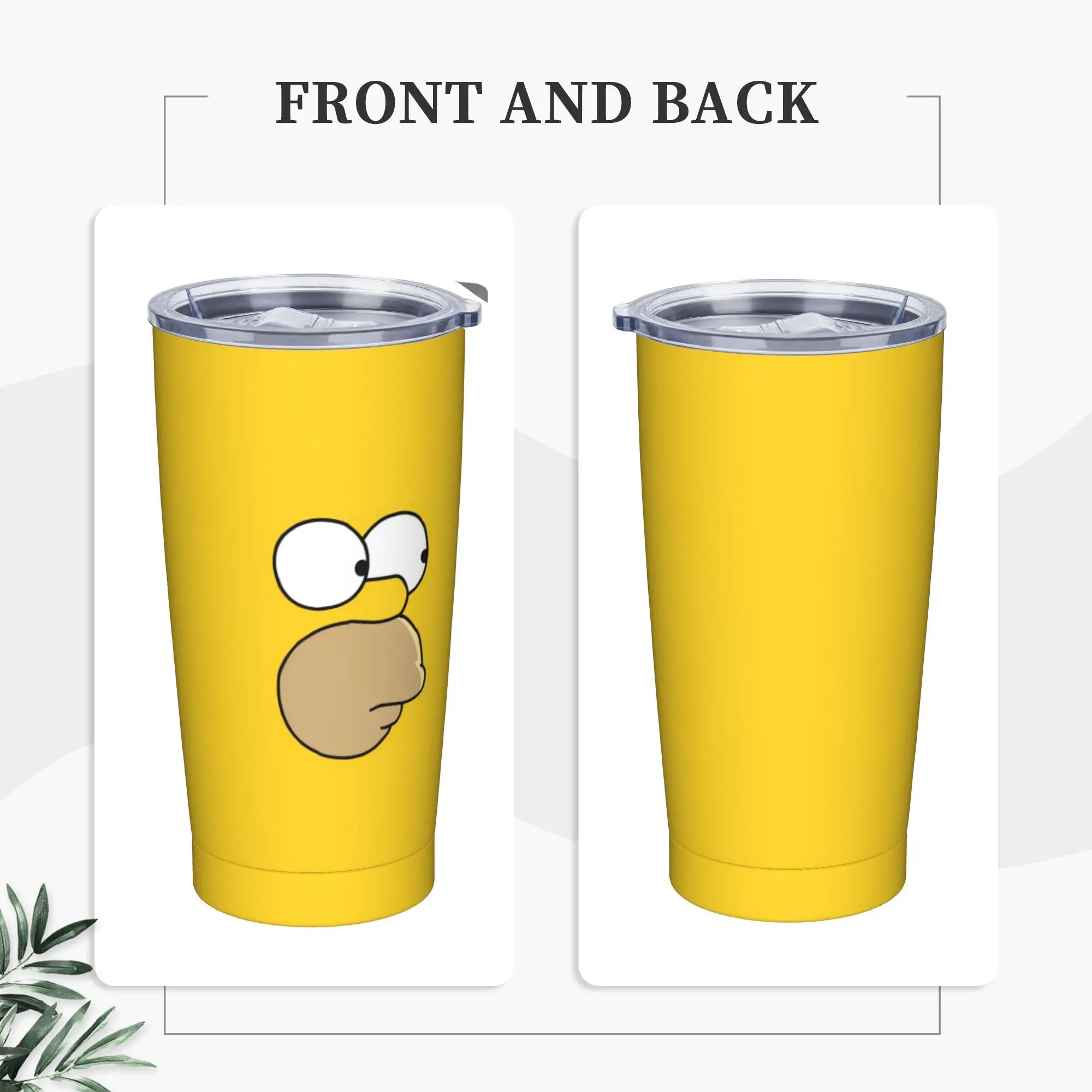 Simpsons Cartoon Tumbler Vacuum Insulated  Thermal Cup with Lid Straw Smoothie Tea Mugs Spill Proof