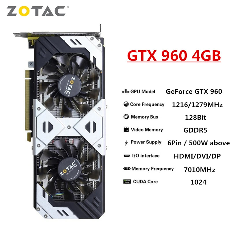 Used Zotac Graphics Cards GTX 1650 1660 1060 1050Ti 6GB 1050 Ti 3GB 4GB 1660S Super Video Card GPU Desktop PC Computer Mining