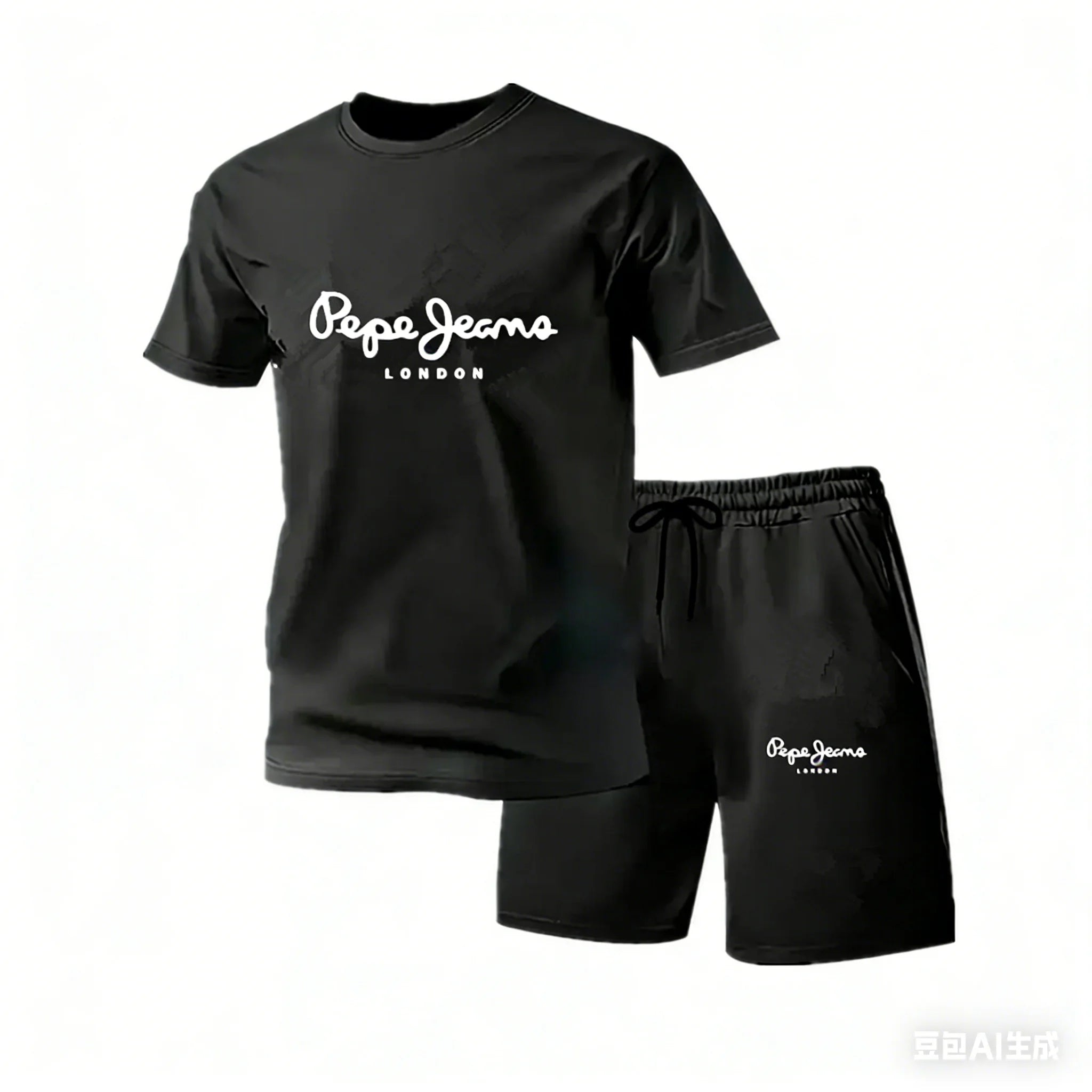 New summer fitness sportswear for men short-sleeved T-shirt and shorts two-piece set breathable and quick-drying casual wear