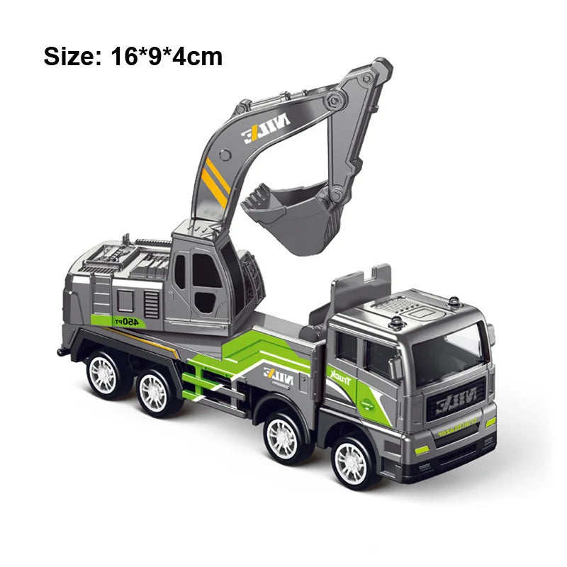 Engineering Diecast Tower Crane Forklift Bulldozer Excavator Vehicle Model Toys for Boys Alloy+Plastic Tractor Inertial Driving