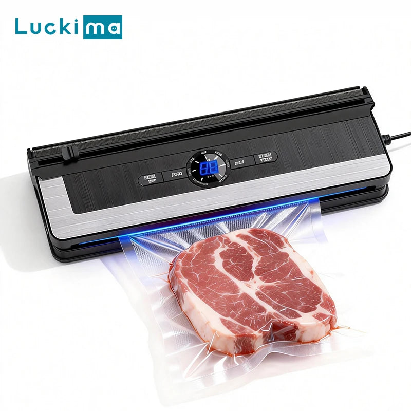 Automatic Vacuum Sealer Machine for Home & Commercial Use Dry & Wet Food Packaging & Preservation Built-in Bag Cutter 5mm Seal
