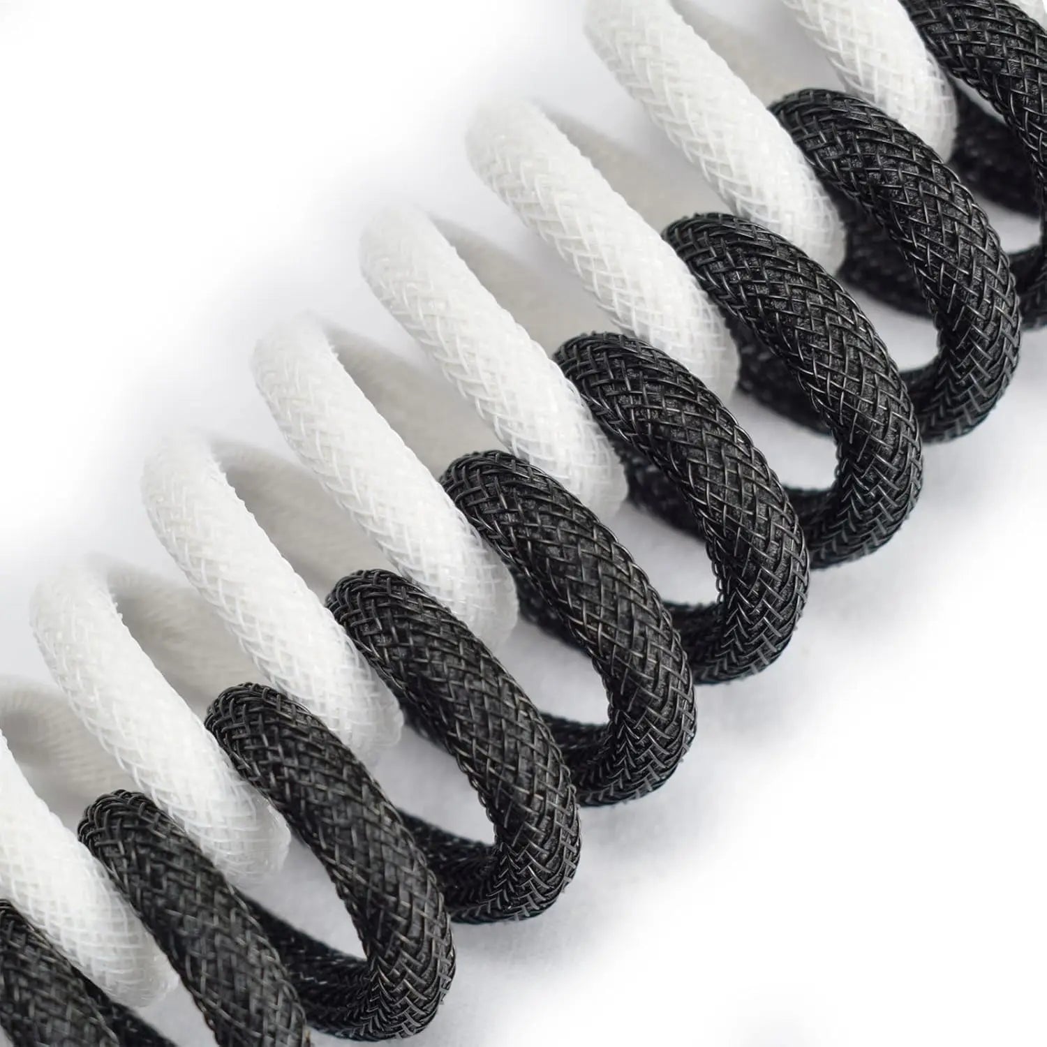 Braided Keyboard Cables 1.6m Coiled Type-C to USB A Detachable Aviator Connector.for Gaming Keyboard/Tablet USB C Double-Sleeved