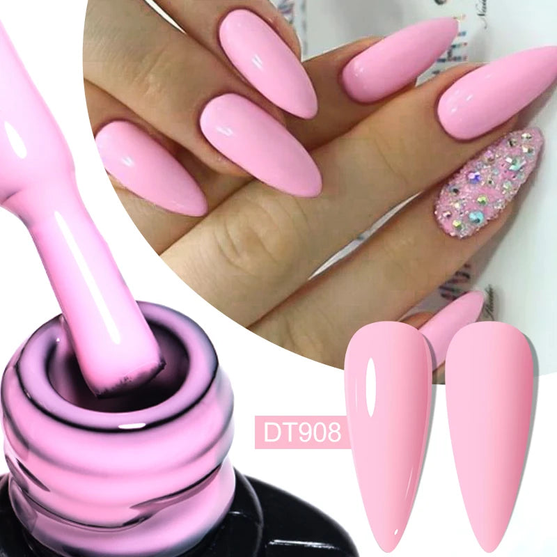 7ml Nude Rubber Base Gel, 68 Colors, DIY Nail Art Supplies Gel for Nails Design, UV LED Soak Off, Easy to Apply, Long Lasting