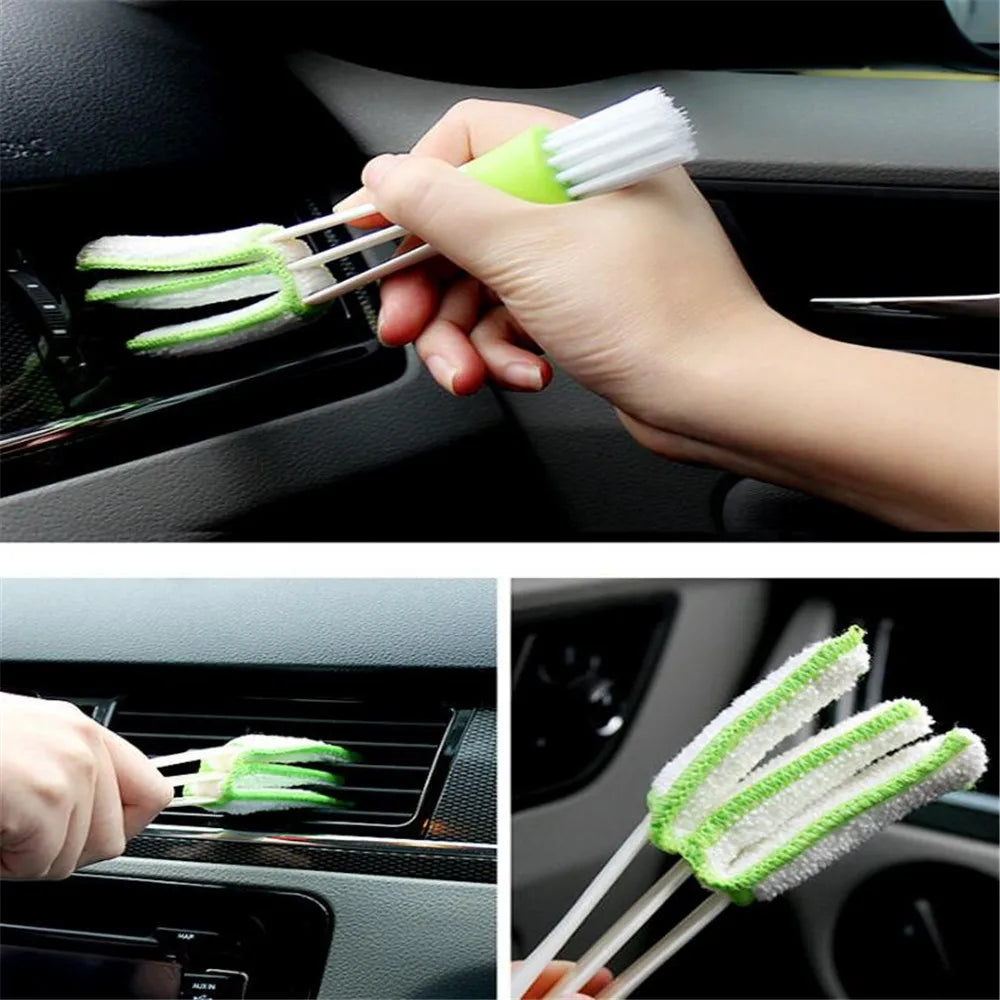 2In1 Green Car Cleaner Brush Vent Blinds for fiat 2007 2001 2003 1500 Chevolet PUNTO 2000 panda 2003
