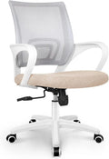 Black Mesh Gaming Office Chair Mid Back Lumbar Support Adjustable Height Swivel For Home Computer Desk Task