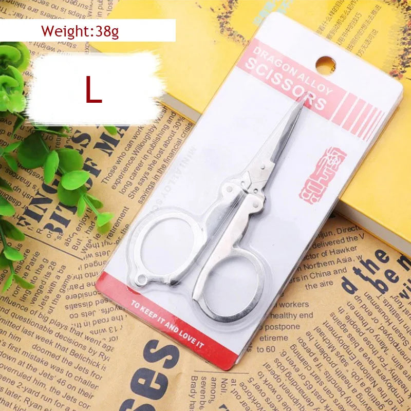 Stainless Steel Foldable Sissors Portable Student Handmade Crafts Scissors Stationery Office DIY School Supplies