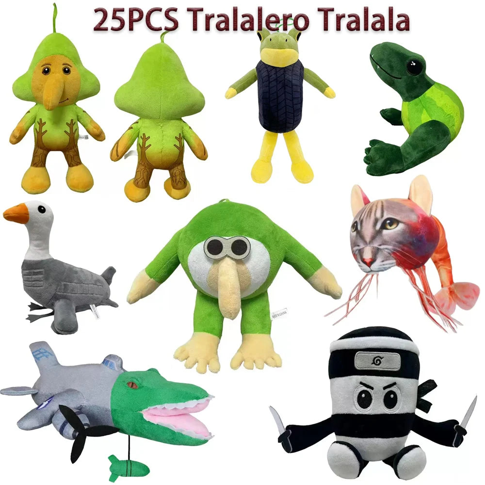 Tung Tung Tung Sahur Plush Toy Ballerina Cappuccino Assassino Toy Tralalelo Tralala Plush Vaca Saturns Saturnita LiriLi Larlla