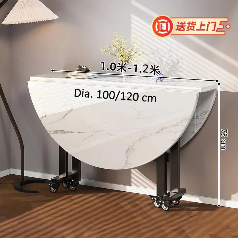 100/120cm round Dining Table for Home Living Room Portable Foldable And Storage Table for Kitchen And Restaurant