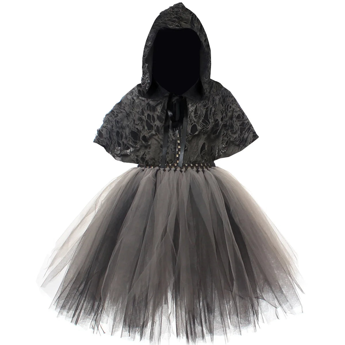 2025 Girls Demon Horror Death Halloween Costume Cosplay Fancy Dress Party Medieval Hooded Cloak Clothing Party Grim Clothes ﻿