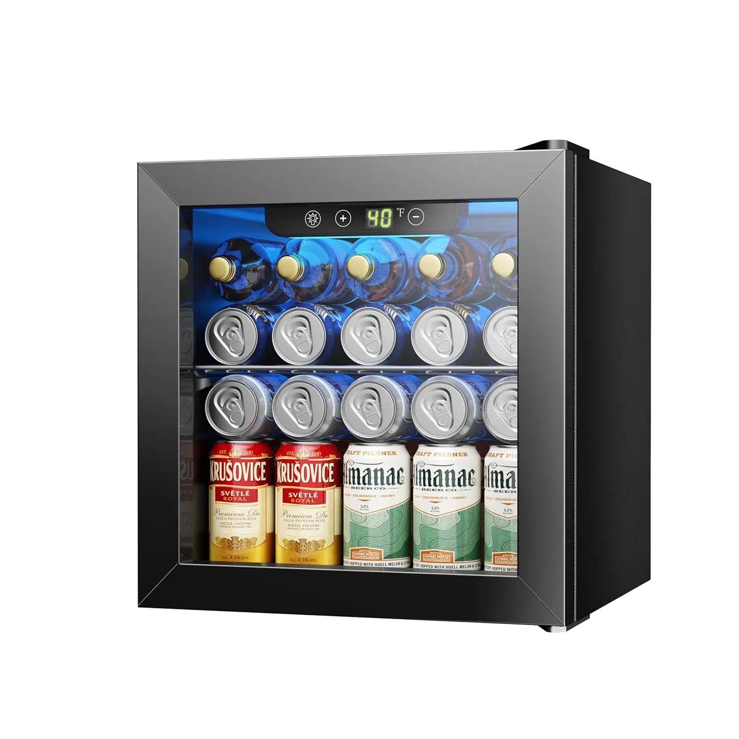 48 Can Beverage Cooler, Glass Door & Adjustable Shelves, Freestanding, Custom