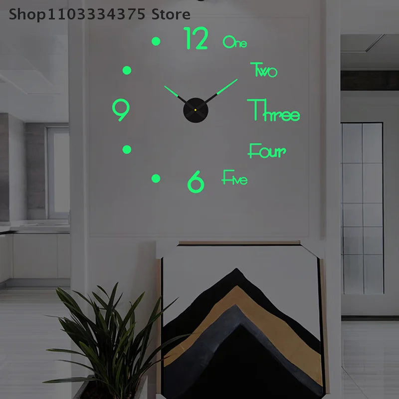 3D Wall Clock Mirror Wall Stickers Creative DIY Wall Clocks Modern Design Mute Quartz Needle Watch Home Decor