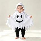 Infant Halloween Ghost Cosplay Costume Baby Hooded Cape Poncho Cloak for Kids Party Dress Up Wear