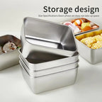 Stainless Steel Food Storage Container with Lid - Airtight Fresh-Keep Box for Fridge | Small Thickened Kitchen Organizer