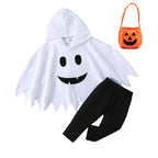 Infant Halloween Ghost Cosplay Costume Baby Hooded Cape Poncho Cloak for Kids Party Dress Up Wear