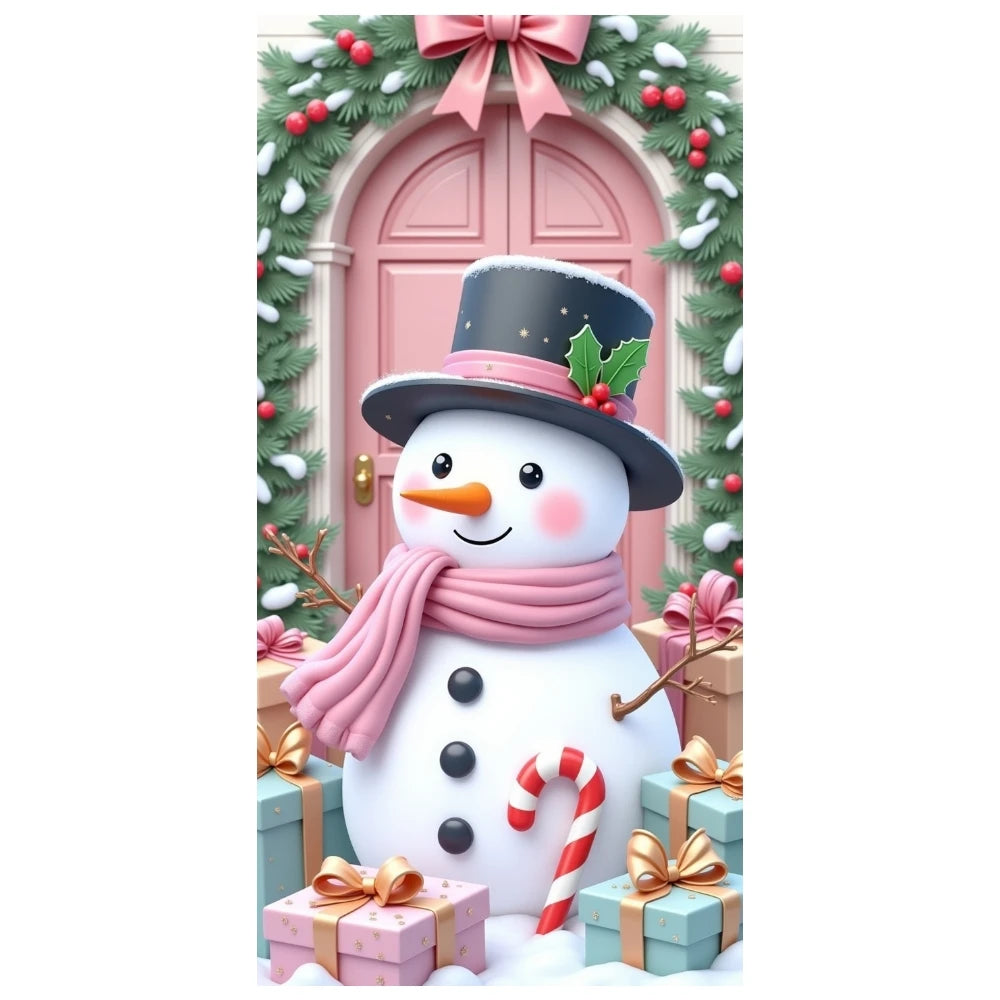 Christmas Door Cover Decorations Santa Claus Send Gift Background Banner for Indoor Outdoor Home Porch Holiday Decor Supplies