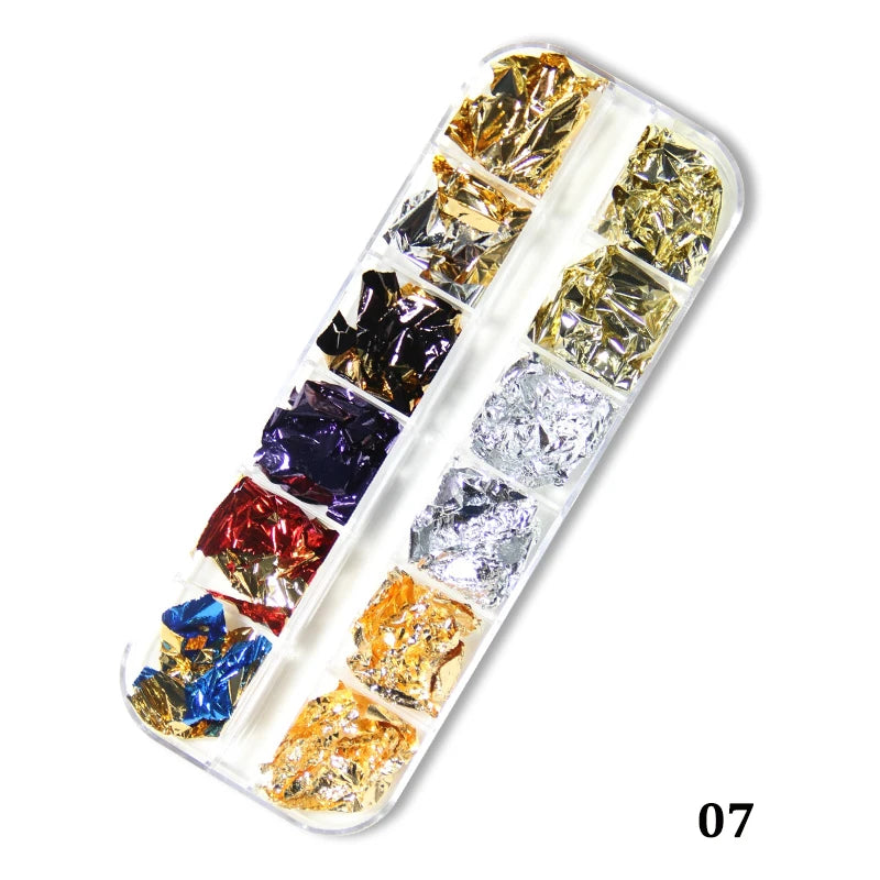 Holographic Sweet Love Heart Nail Art Glitter Sequins Shining Laser Fluorescence Star Butterfly 3D Nails Decorations Accessories