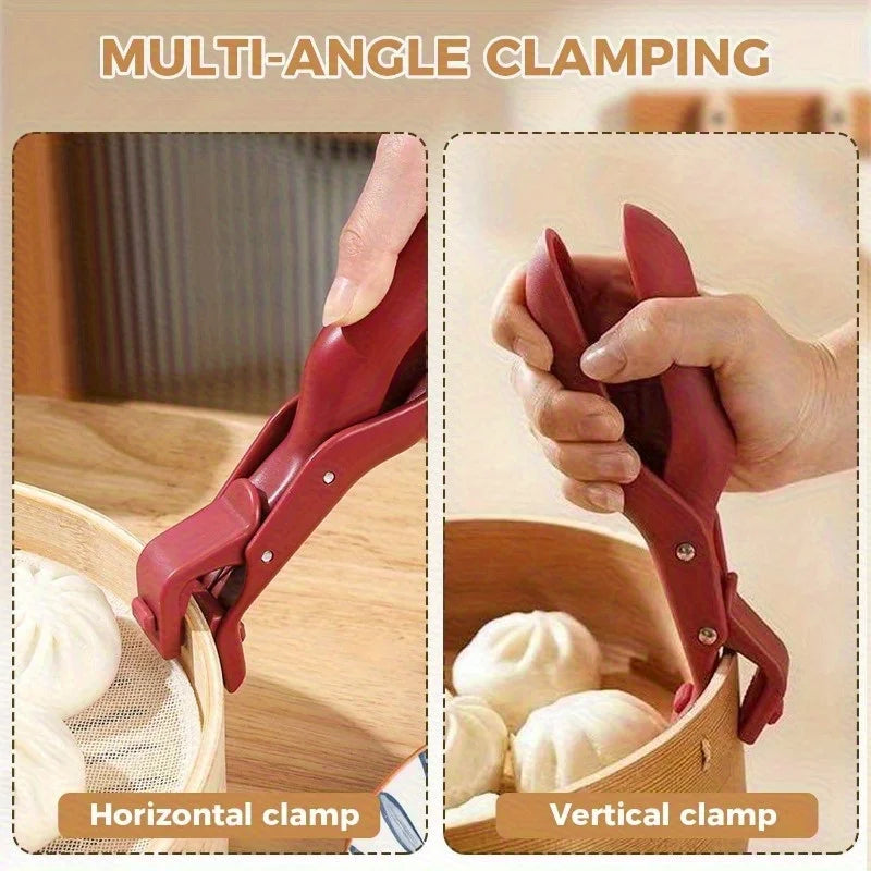 1/2Pcs Anti-Scald Hot Dish Gripper Clips, Non-Slip Kitchen Bowl Plate Holder Clamp for Air Fryer, Oven, Pans & Steamers