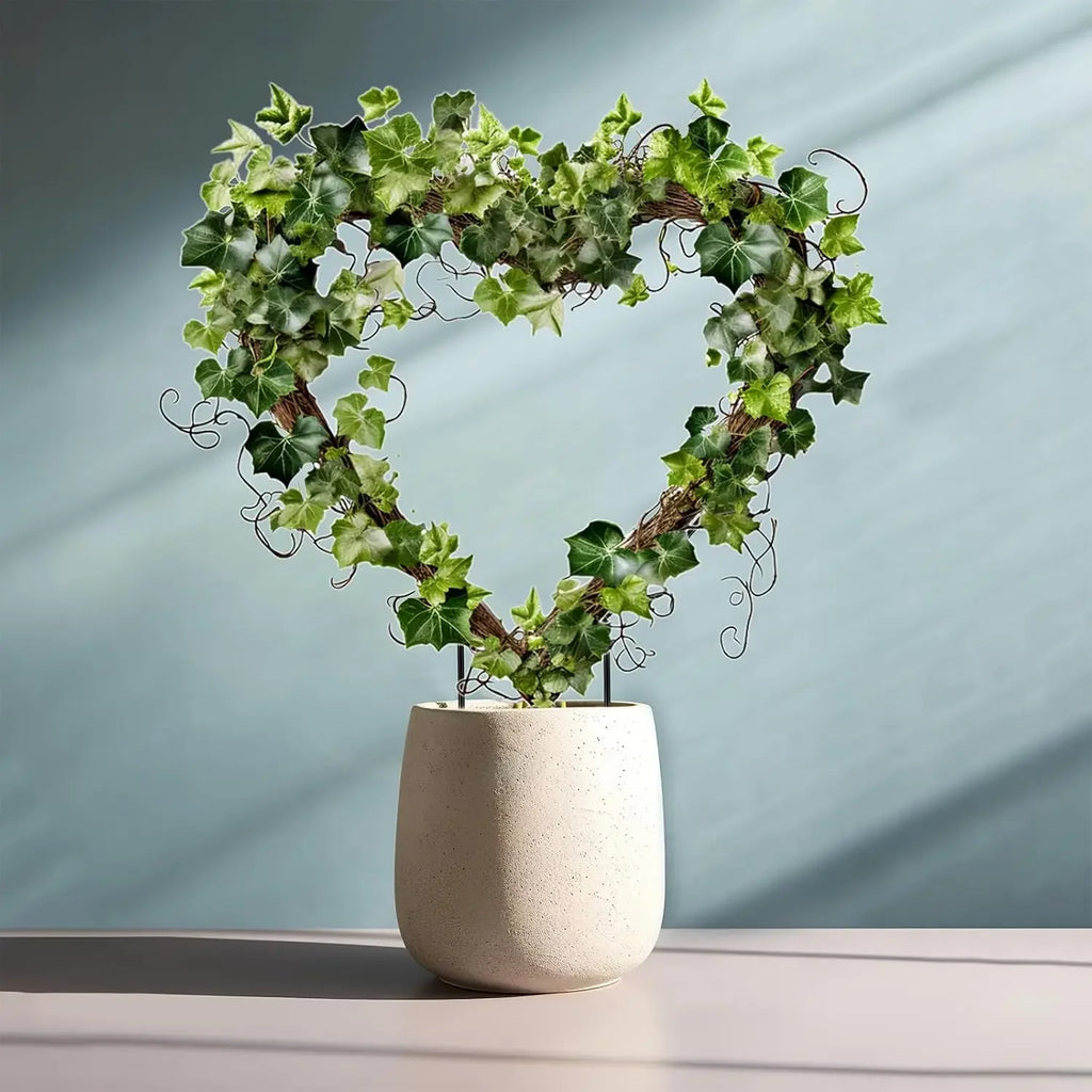 2pcs Metal Stackable Garden Trellis Plant Cage & Supports  for Decorative Vines Flowers Ivy Plant Support (Heart, 9.5in)