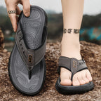 Mens Casual Slippers Summer Outdoor Open Toe Beach Shoes Soft Bottom Comfortable Vacation Indoor Sandals Fashion Non Slip Breath