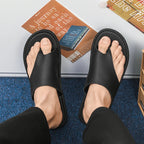 Flip-flops men's summer non-slip leisure indoor open-toed slippers soft bottom light black sandals flip-flops plus size sandals