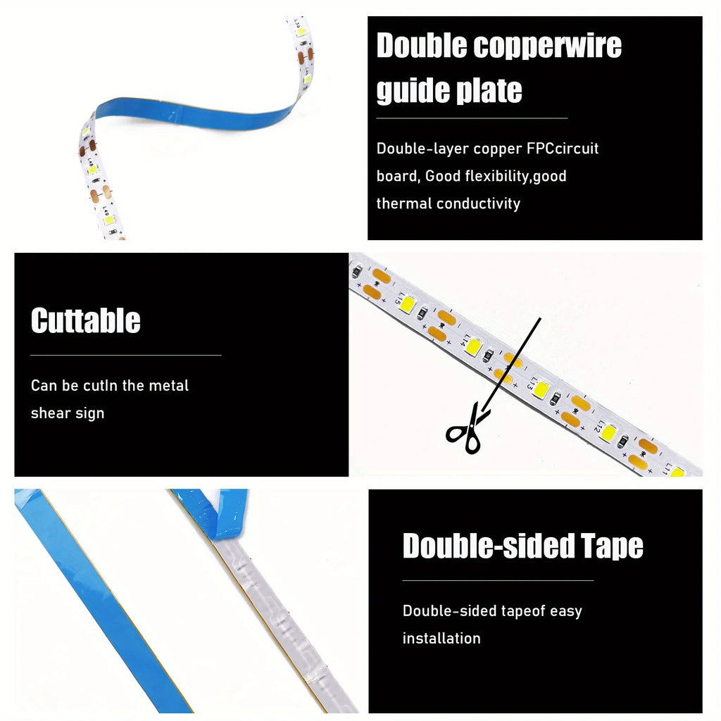 LED Strip Lights 5V White/Warm White Flexible LED Light,can be pasted,cuttable Home Decor Lamp for TV Backlight Cabinet Lighting
