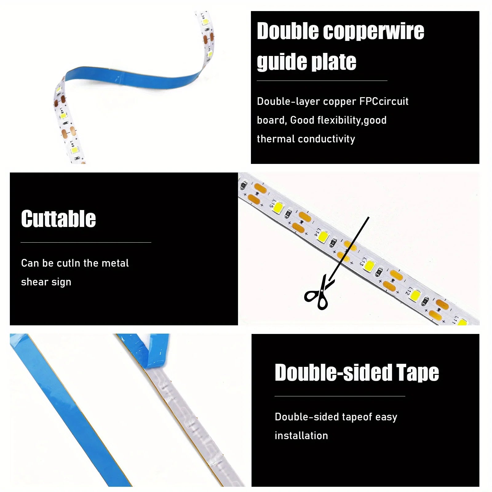 LED Strip Lights 5V White/Warm White Flexible LED Light,can be pasted,cuttable Home Decor Lamp for TV Backlight Cabinet Lighting