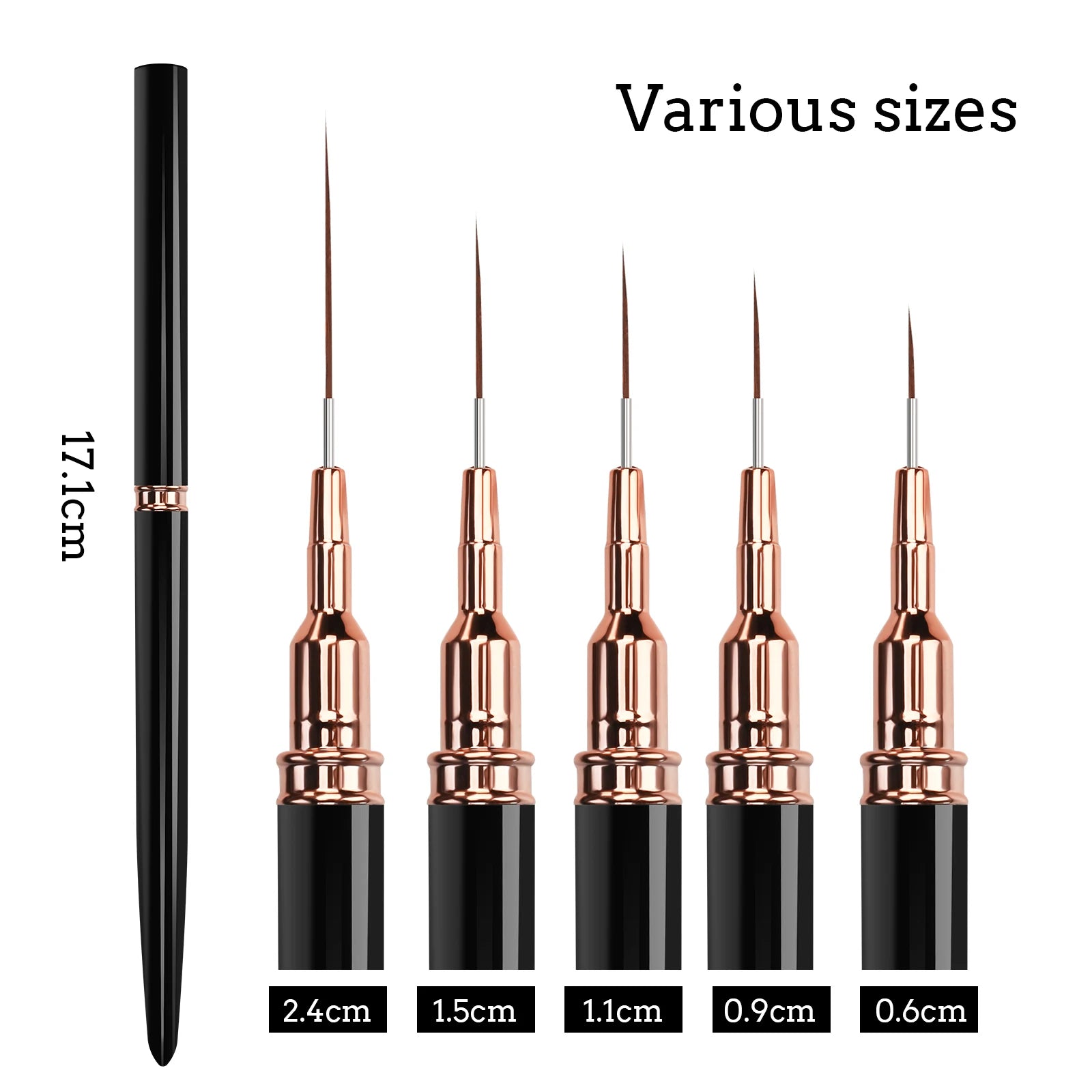 5pcs Professional Nail Art Liners Striping Brushes Tool Ultra-thin Line Detail Drawing Painting Brushes Manicure Pen Tools