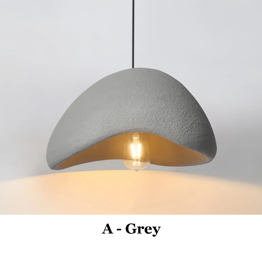 Modern Minimalist Creamy Half Reef Hat Iron LED Pendant Lights Art Hand-Knitted Lamps for Restaurant Home Decoration Chandeliers