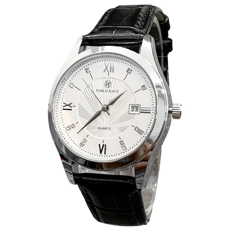2026 New Men's and Women's Minimalist Watch Leather Strap Quartz Watch New Year's Gift