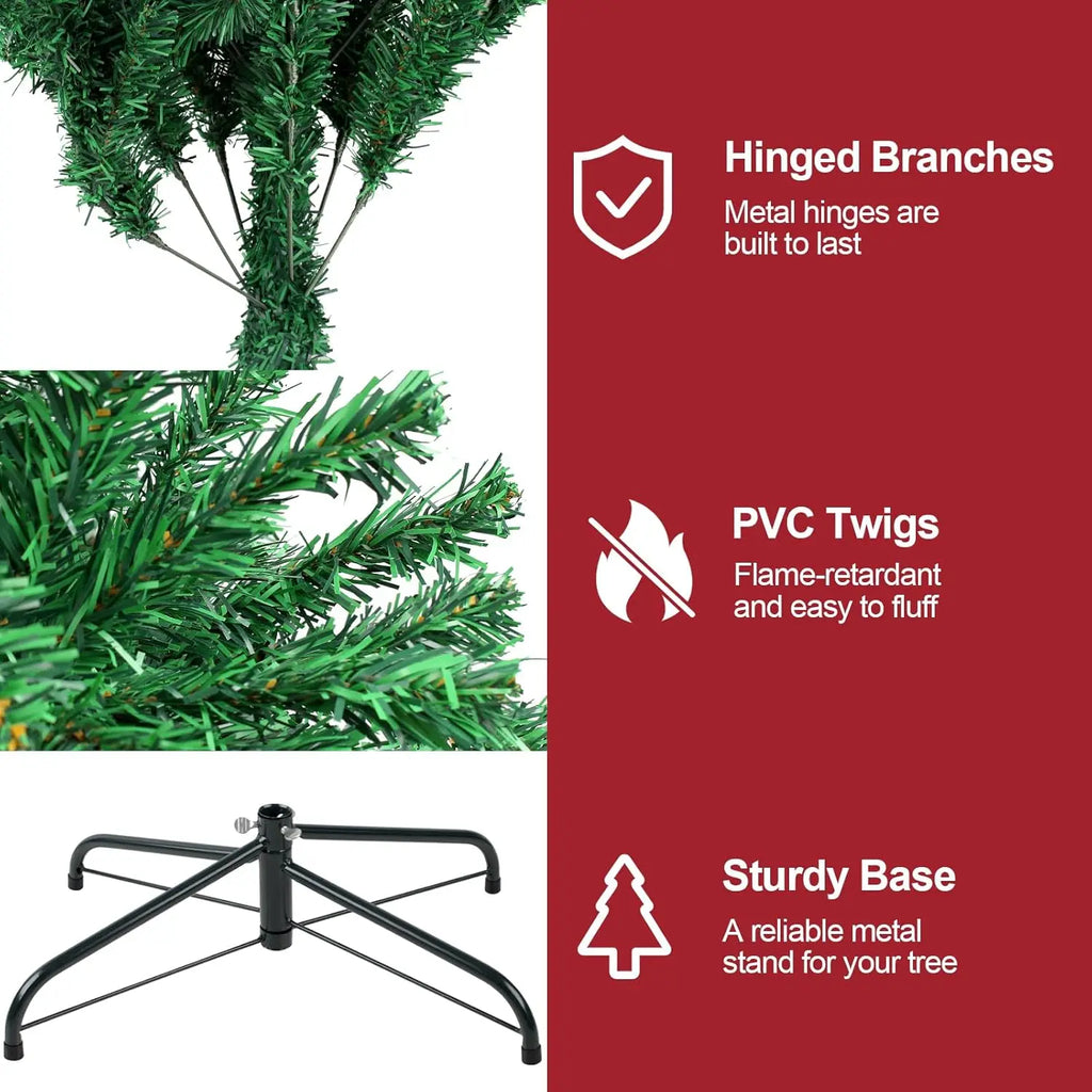 7FT/2.1M 1000 Branch Artificial Christmas Tree, Essential Home Decoration for Christmas, Christmas Gift (No Lights/Ornament)