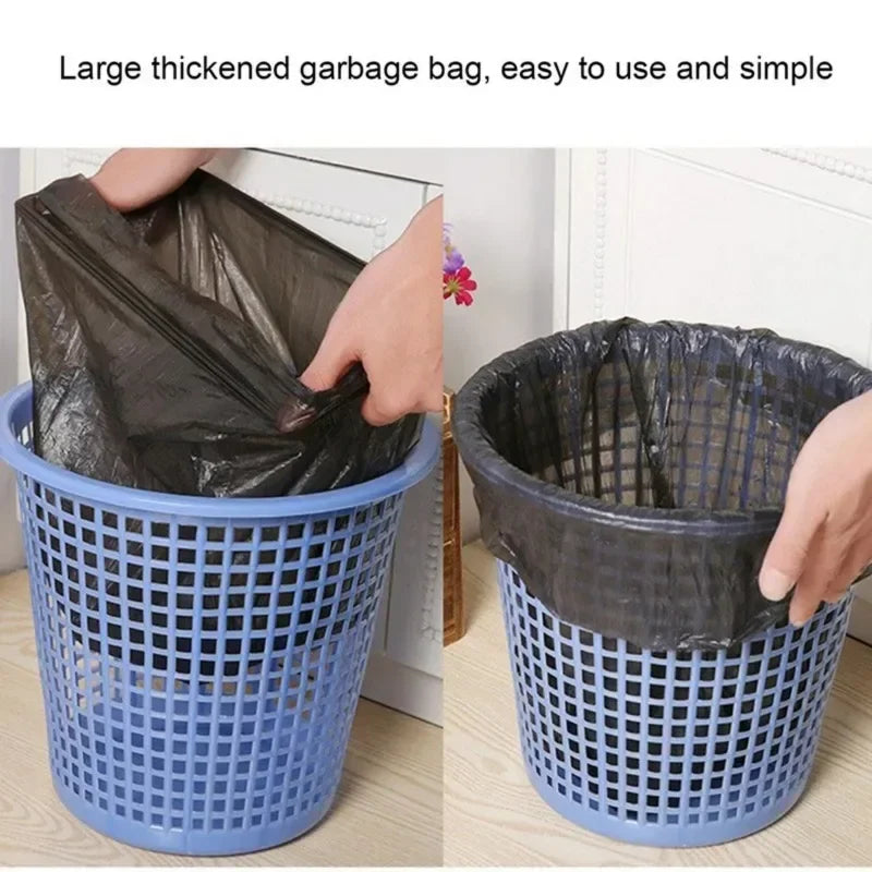 100/300/500PCS Black Disposable Garbage Bag Roll Up Plastic Garbage Bag for Household Kitchen Bathroom Travel