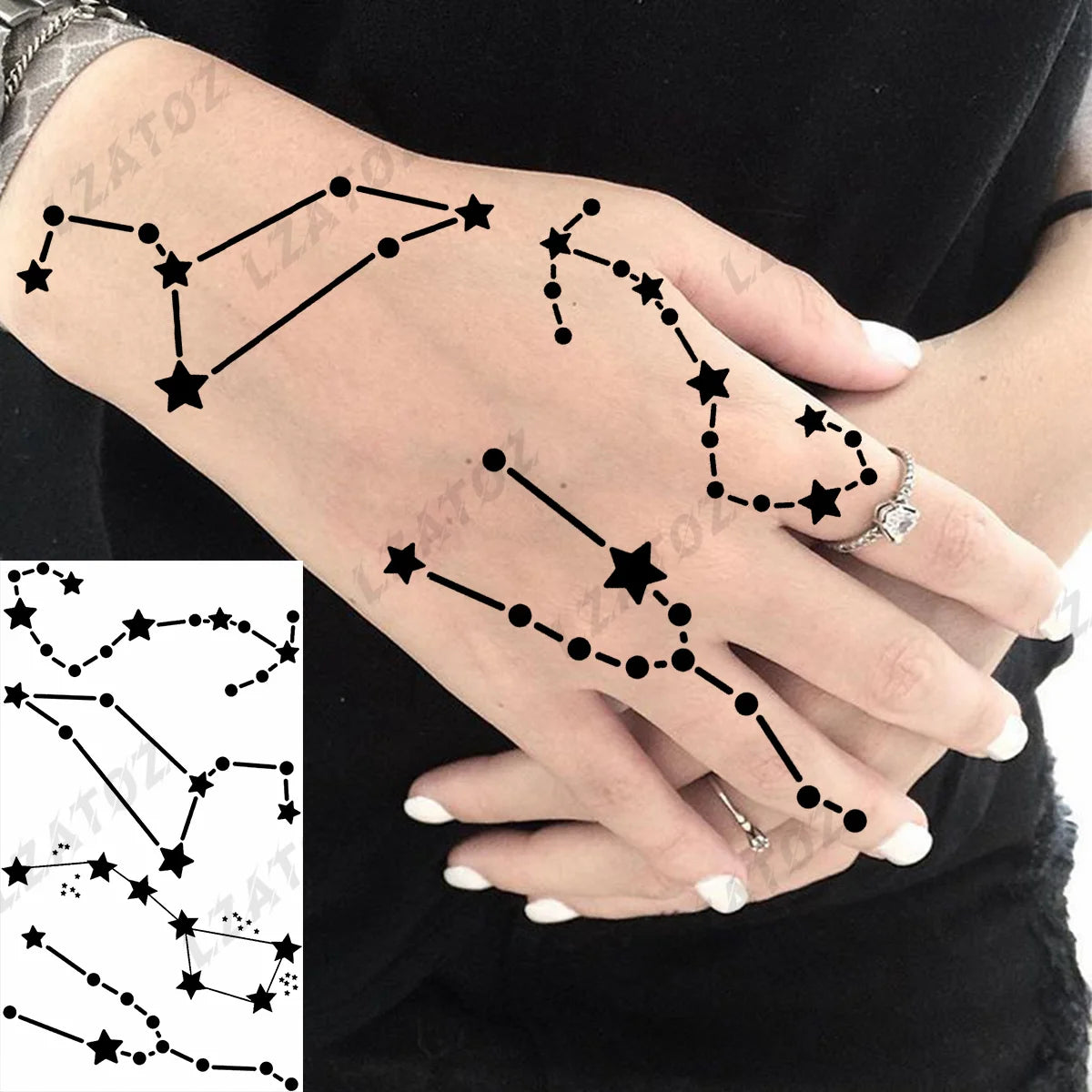 Realistic Eye Flower Temporary Tattoos For Woman Adults Rose Butterfly Tiny Fake Tattoo Sticker 3D Finger Waterproof Tatoos