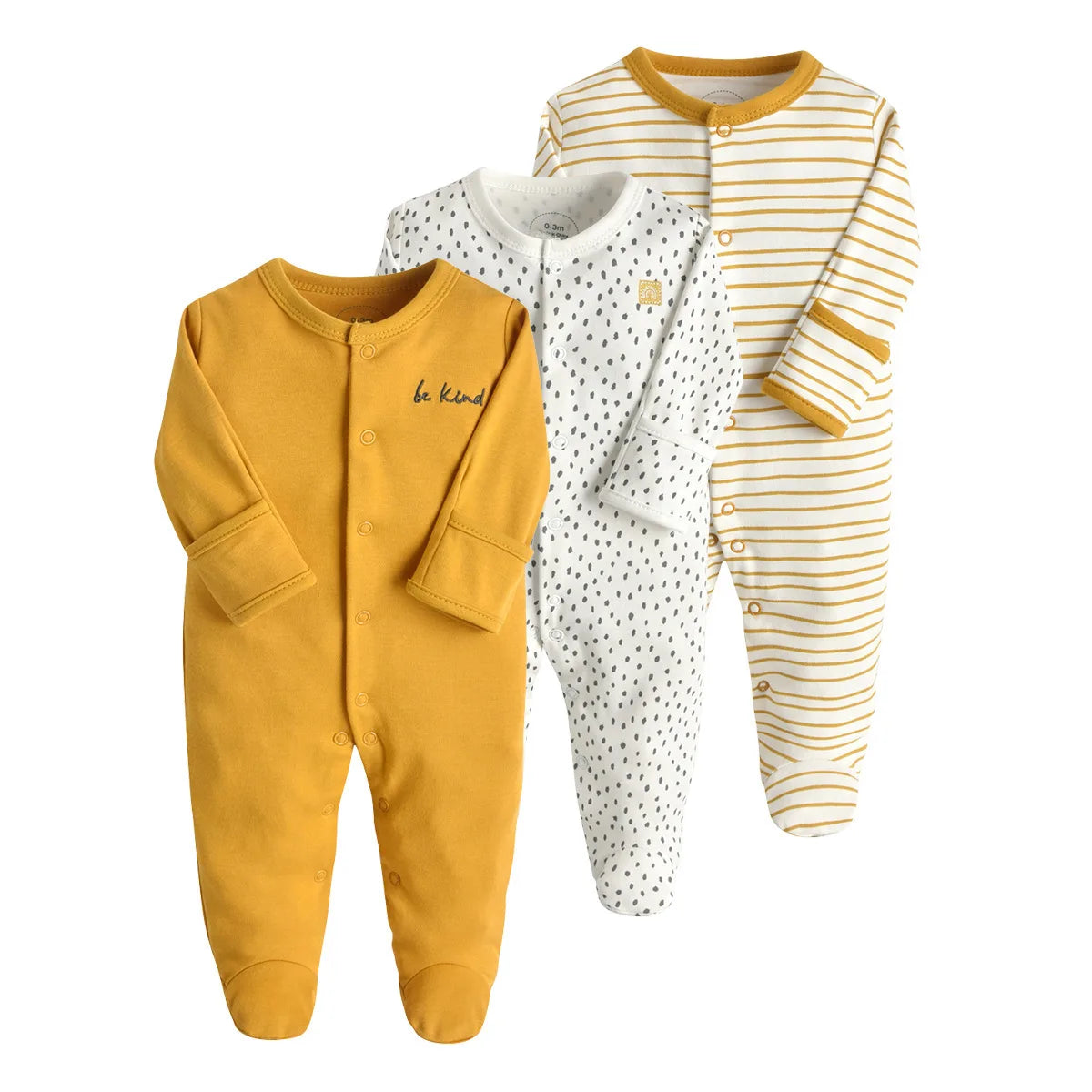 Brand Newborn Babies Clothes Infant Baby Boys Girls Romper Cotton Long Sleeve Pajamas Jumpsuit Toddler Clothes Outfits 3Pcs/Lot