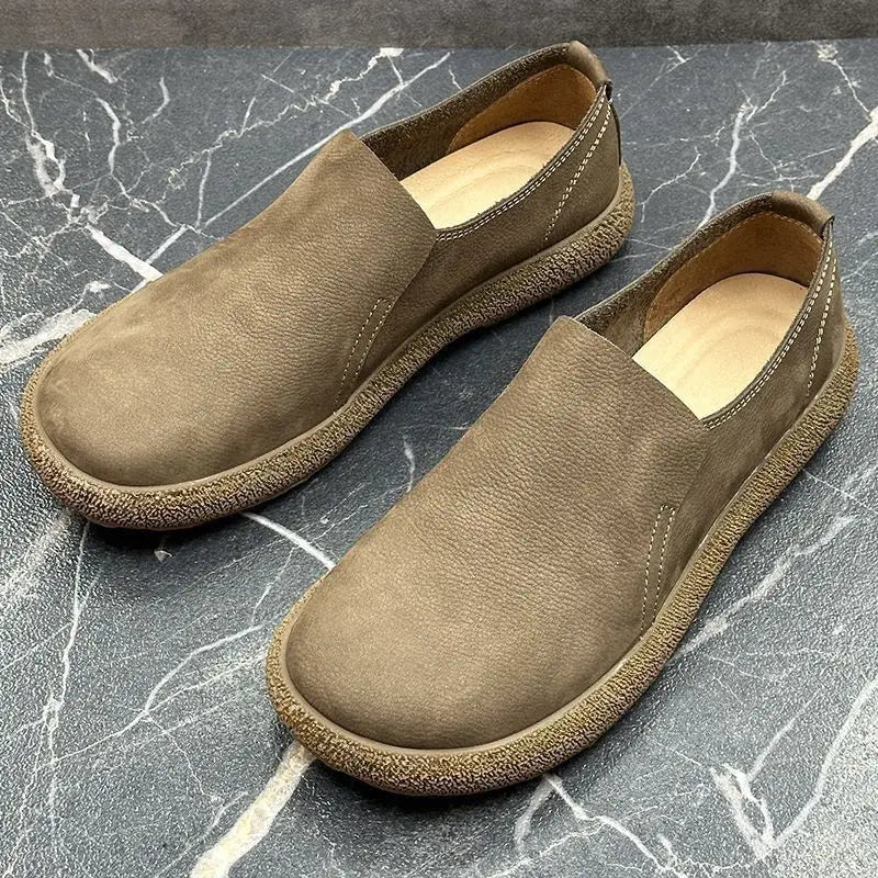 Men's shoes 2025 Autumn New Men's Retro Low-Top Big-Toe Casual Leather Shoes